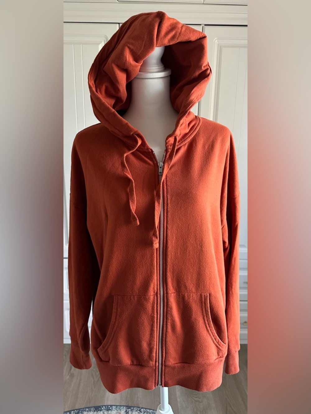 Time and Tru Rust Zip-Up Hoodie